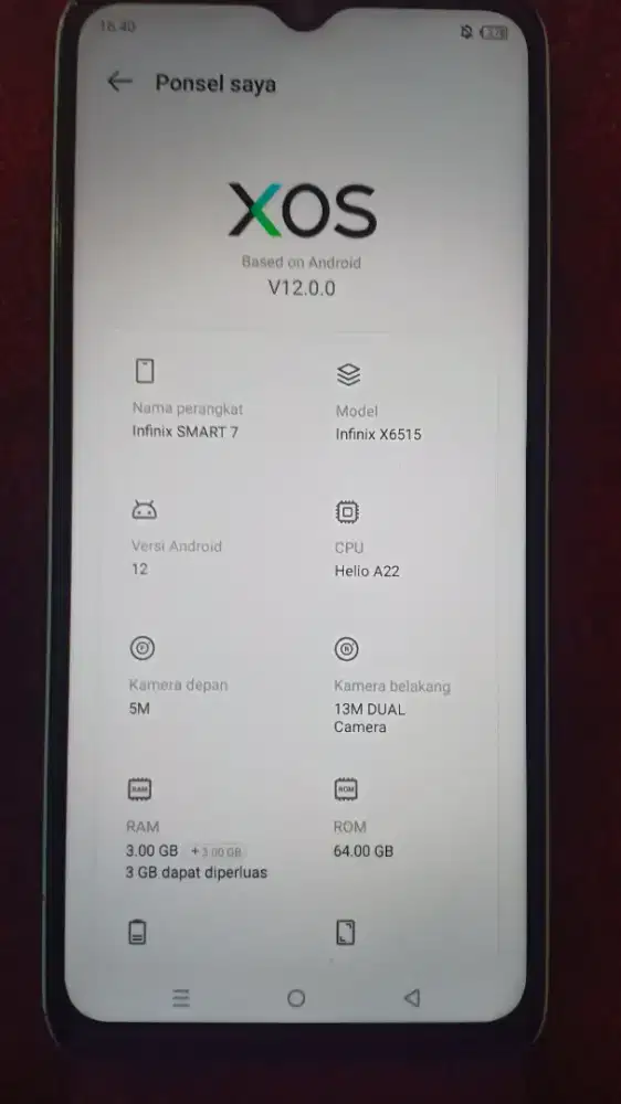 Infinix Smart 7 Ram 3+3 64Gb