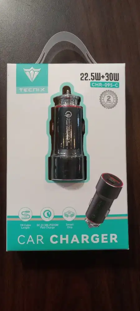 Tecnix CHR-095-C Charger Mobil Dual Output QC3.0 + PD 20W Car Charger