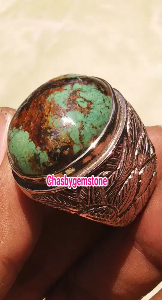 Batu Pirus Persia lawasan-Pirus Persia sakral serat emas lawasan