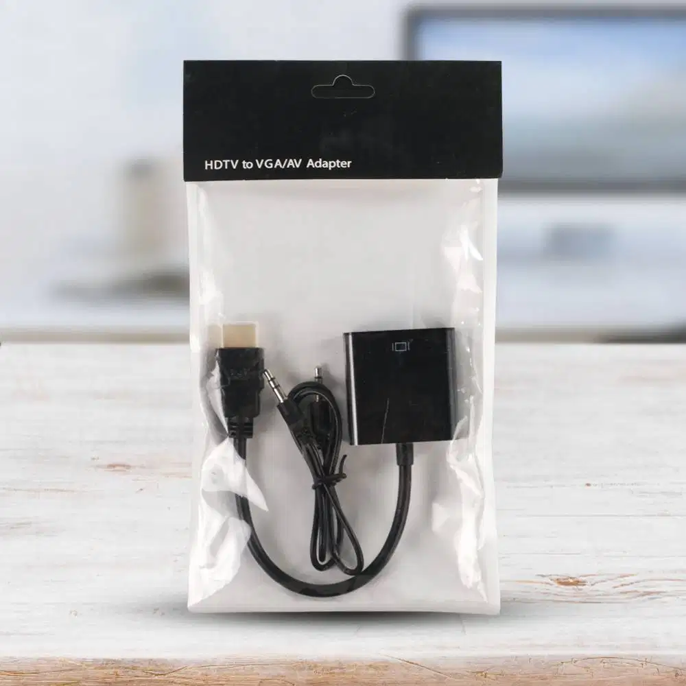 Adapter Adaptor Converter Konverter HDMI ke VGA Female with Audio Baru