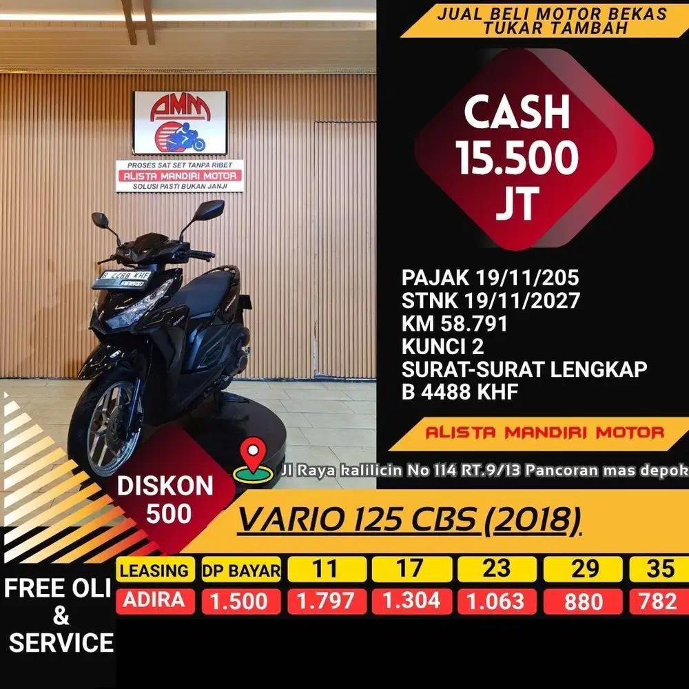 HONDA VARIO 125 CBS TH 2018 BISA CASH / KREDIT / TUKAR TAMBAH