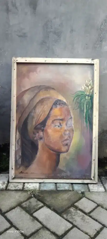 Lukisan kanvas gadis cantik