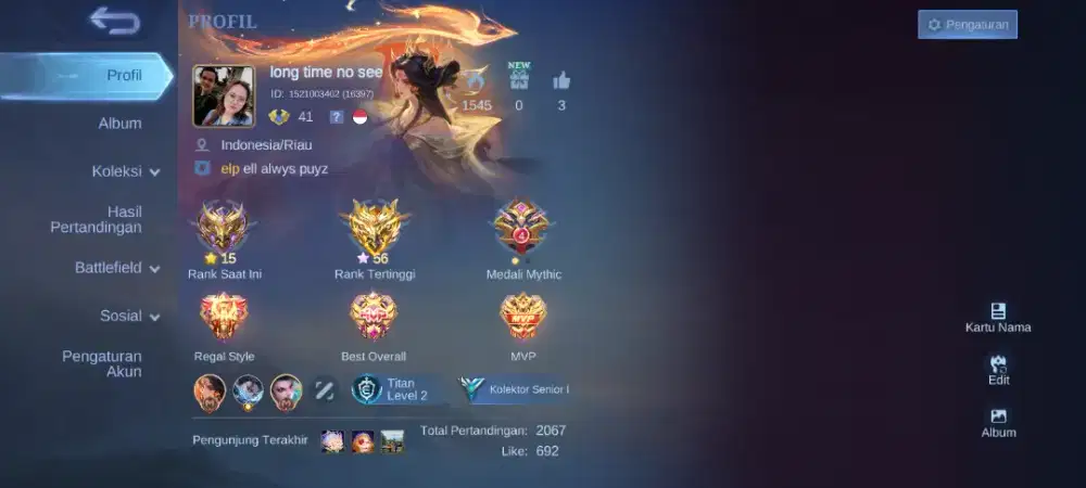 Jual akun mobile legends