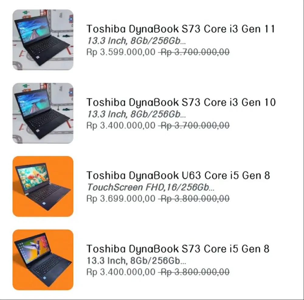 Laptop second mulus rasa baeu model tipis