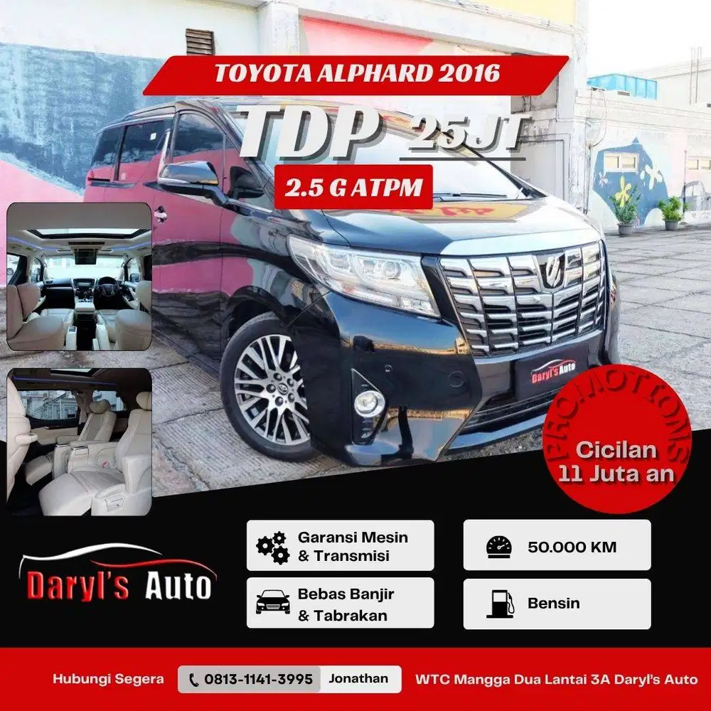 [LOW KM] DP 30 Juta Toyota Alphard G ATPM 2016