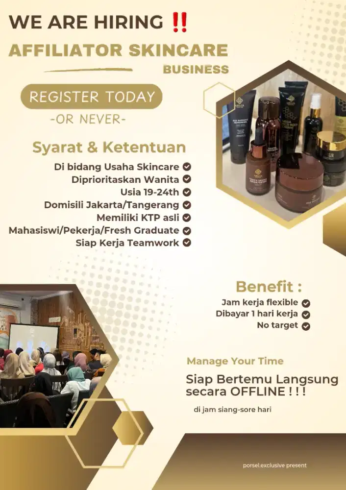 Freelance Affiliator Bisnis Skincare OFFLINE