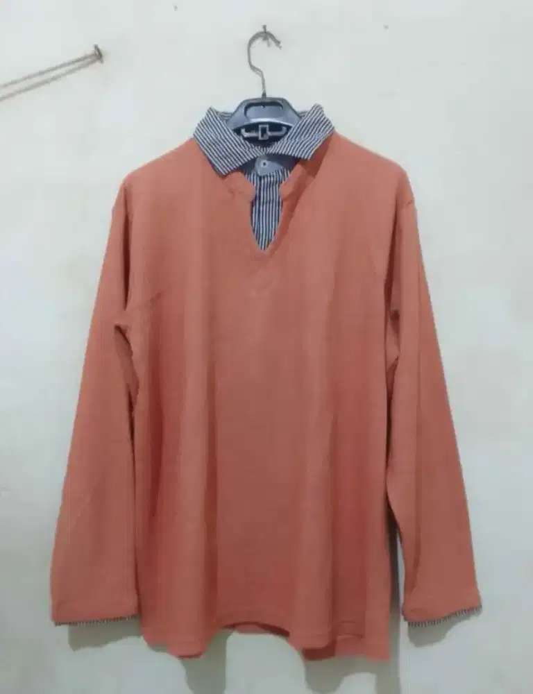 Dijual Kemeja Kaos Second Orange Cewek