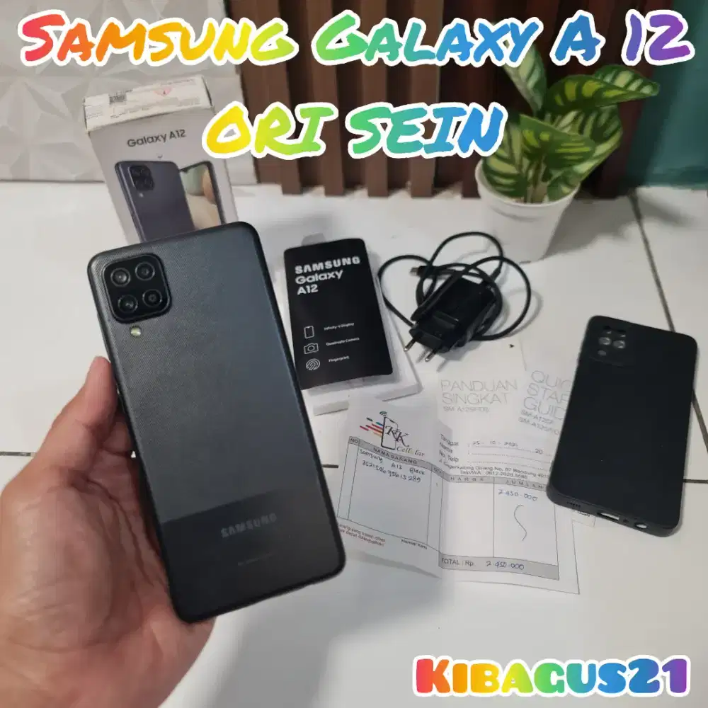 Samsung A12 Galaxy ORI SEIN Kumplit