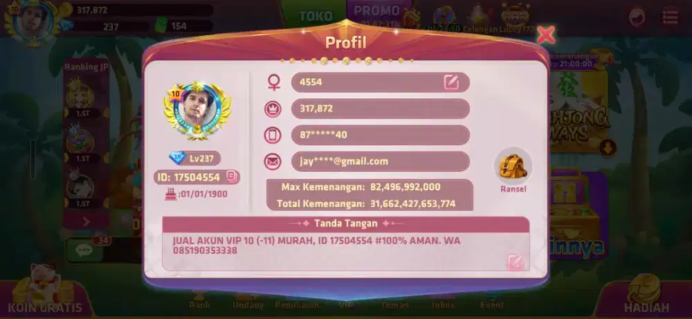 Akun Royal Dream VIP10 Murah