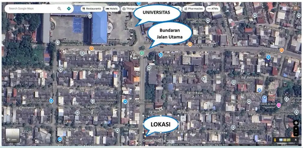 SEWA / JUAL TAKE OVER RUMAH DI JALAN UTAMA PERUM SUDIRMAN INDAH