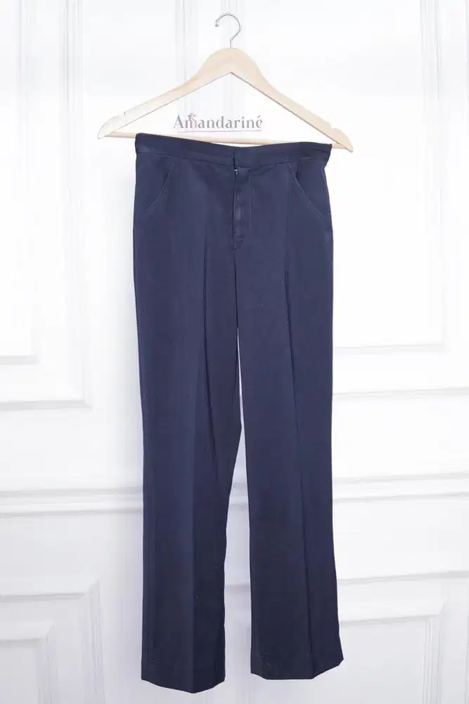 Classic Straight Leg Trousers Slim Fit Navy
