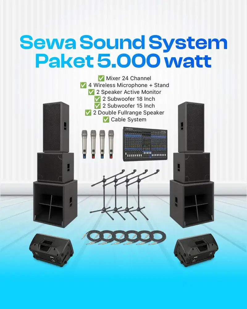 rental sound system lengkap banget.