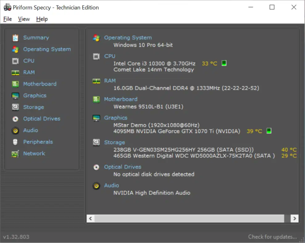PC i3 10300 h510m ram16gb ssd240gb hdd500gb PSU550w VGA Gtx1070Ti 8gb