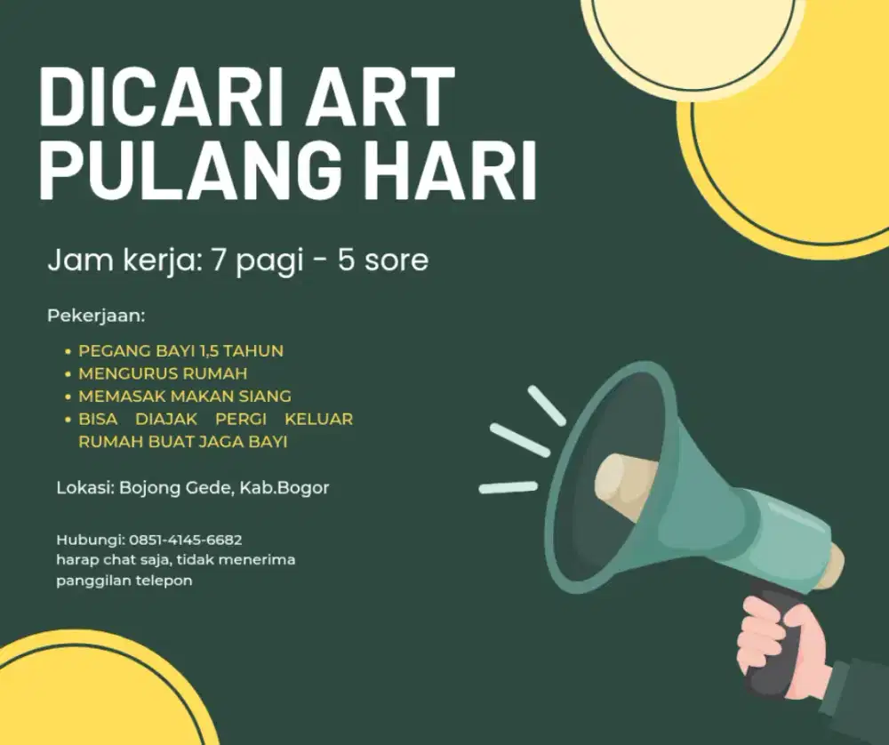 Mbak ART pulang hari