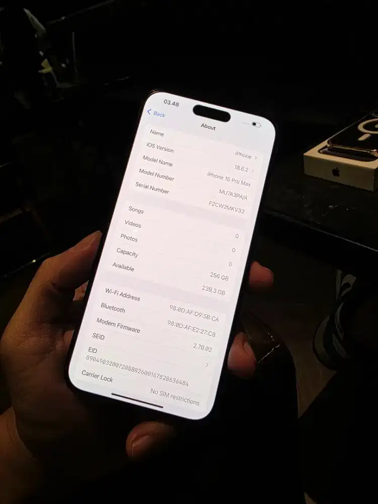 [ Second ] Iphone 15 Pro Max 256GB Ex Garansi Resmi Apple indonesia