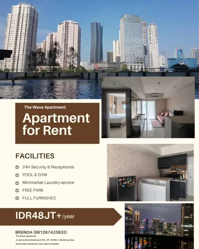 Disewakan Apartemen The Wave (Sudirman Menteng Setia Budi Kuningan)