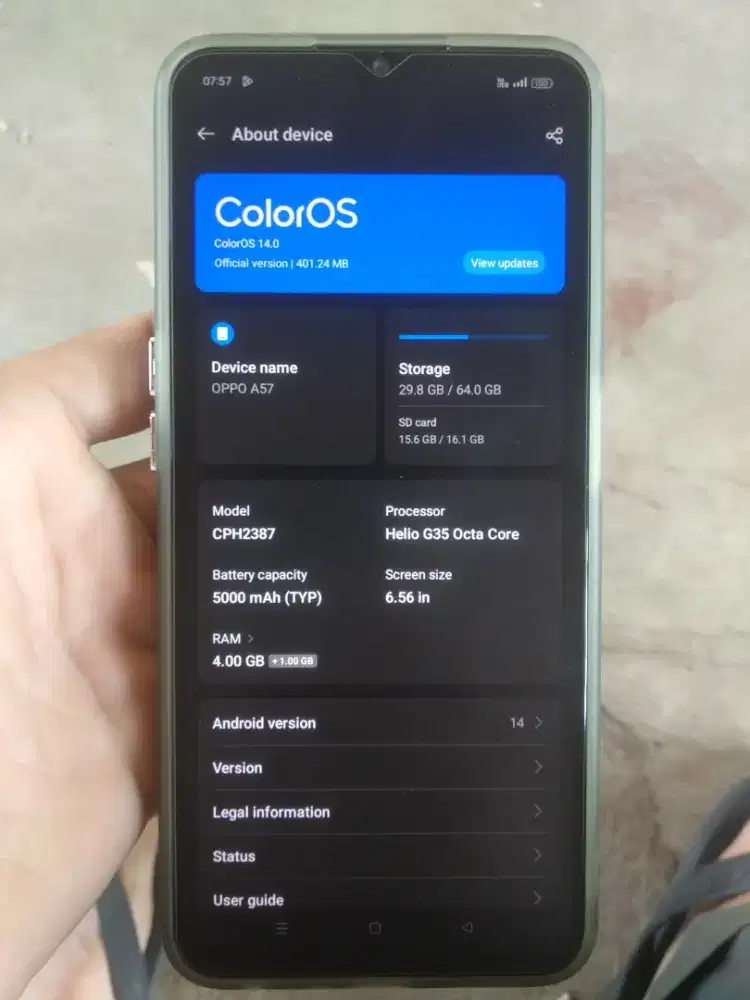 Oppo A57 resmi 4(+4)/64