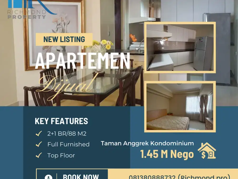 Jual Condominium Taman Anggrek 2 Bedroom 88 m2 harga terbaik !