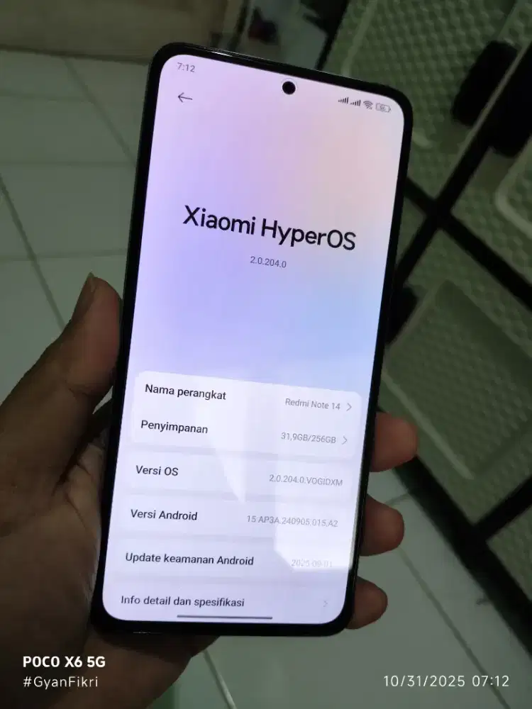 Redmi Note 14 4G 8/256 GB Purple Fullset Garansi (Pembelian Juli 2025)