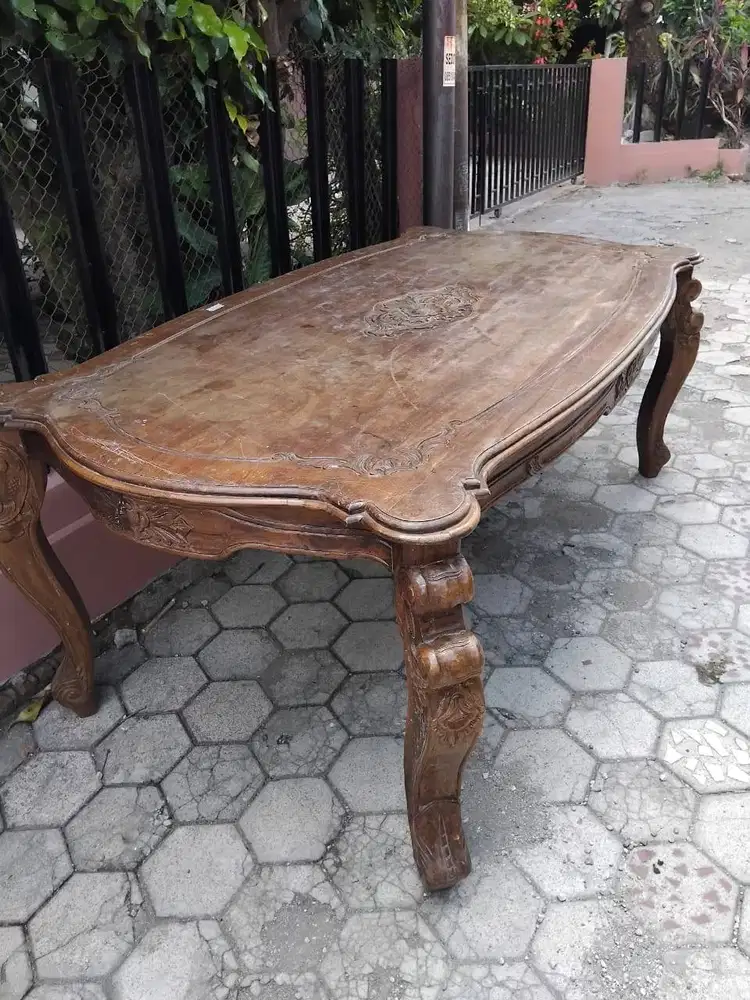 meja makan ukir jati