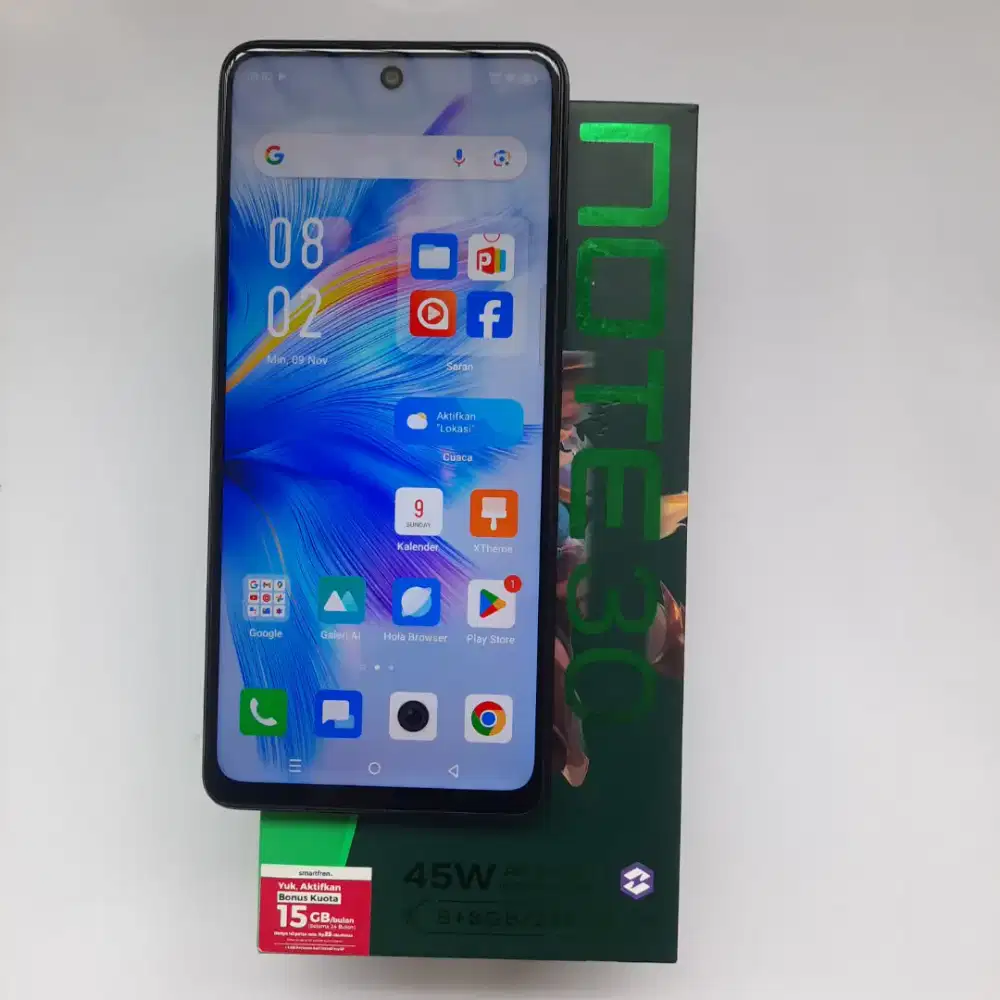 HP Infinix Note 30 Ram 8+8/256GB NFC Fullset Original - Obsidian Black