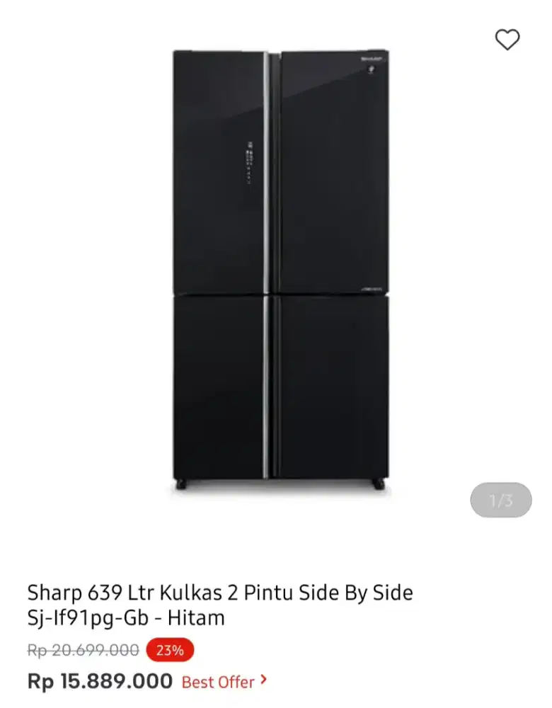 KULKAS SBS SHARP 4 PINTU 639LITER