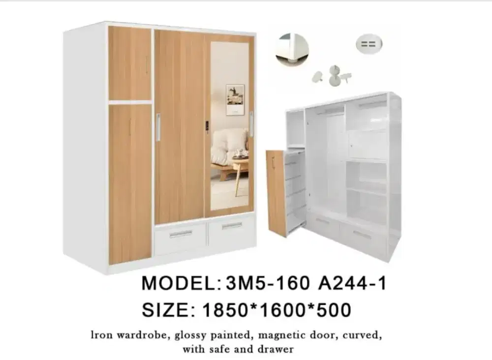 Lemari 3pintu geser +tempat hijab