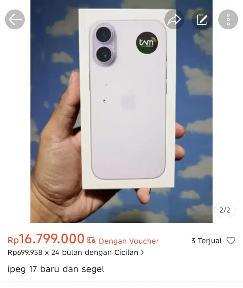 Iphone 17 256gb baru dan segel