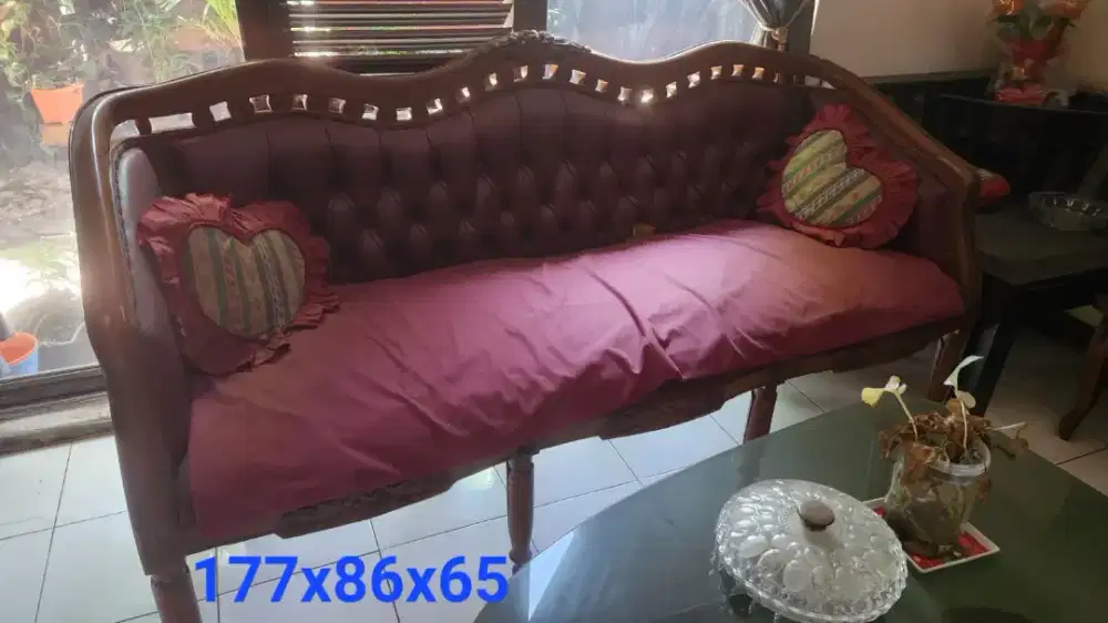 JUAL KURSI UKIR JATI 3 DUDUKAN