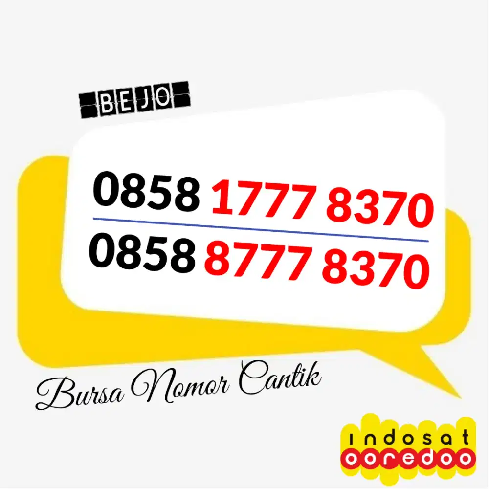 Nomor  Cantik Indosat 8370 Reguler Prabayar