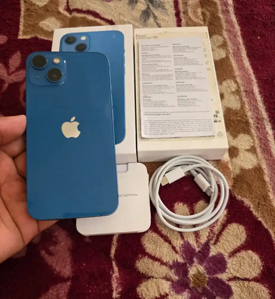 iphone 13 128gb resmi iBox,fulset original,battry health 90%