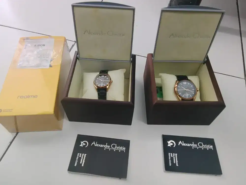 Jual jam tangan Alexander christie pasangan 8679 ld Black rosegold