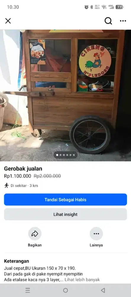 Gerobak jualan bekas