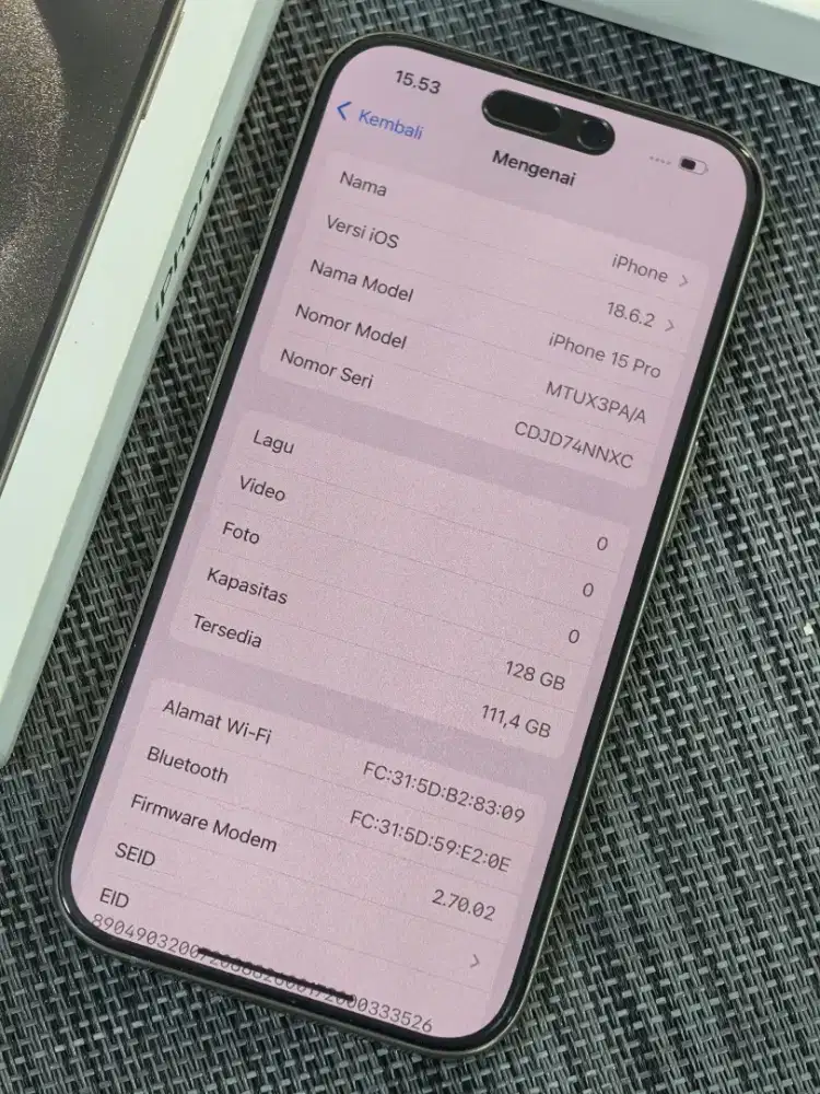 iPhone 15 Pro 128GB iBox Fullset Mulus