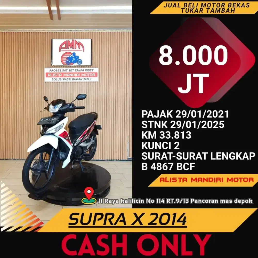 SUPRA X 2014 PLAT JAKBAR CASH BISA BAYAR KREDIVO SPAYLATER GOPAYLATER