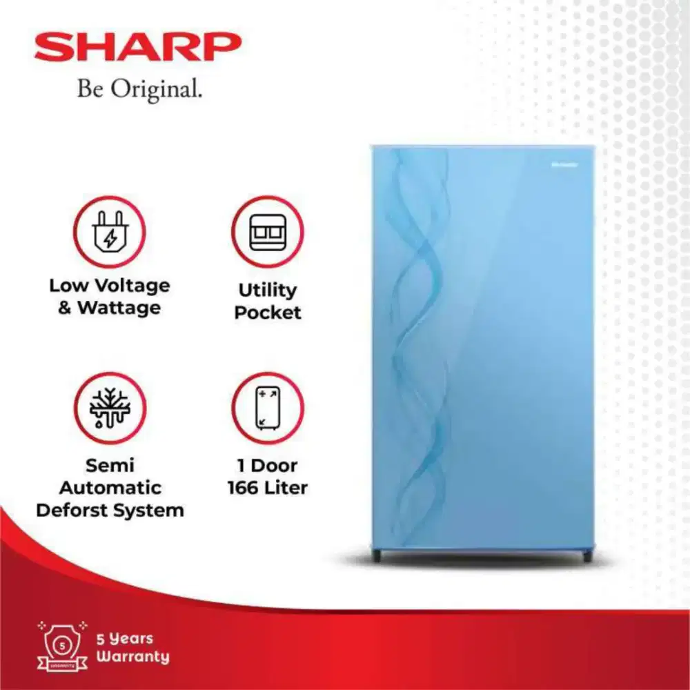 Bisa Cicilan.Sharp Kulkas 1Pintu 168Liter (SJ-N182D-AB/AP) Low Wattage