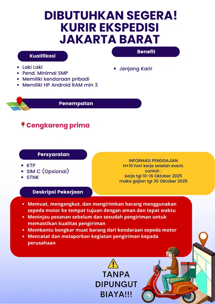 KURIR MOTOR EKSPEDISI CENGKARENG PRIMA JAKBAR