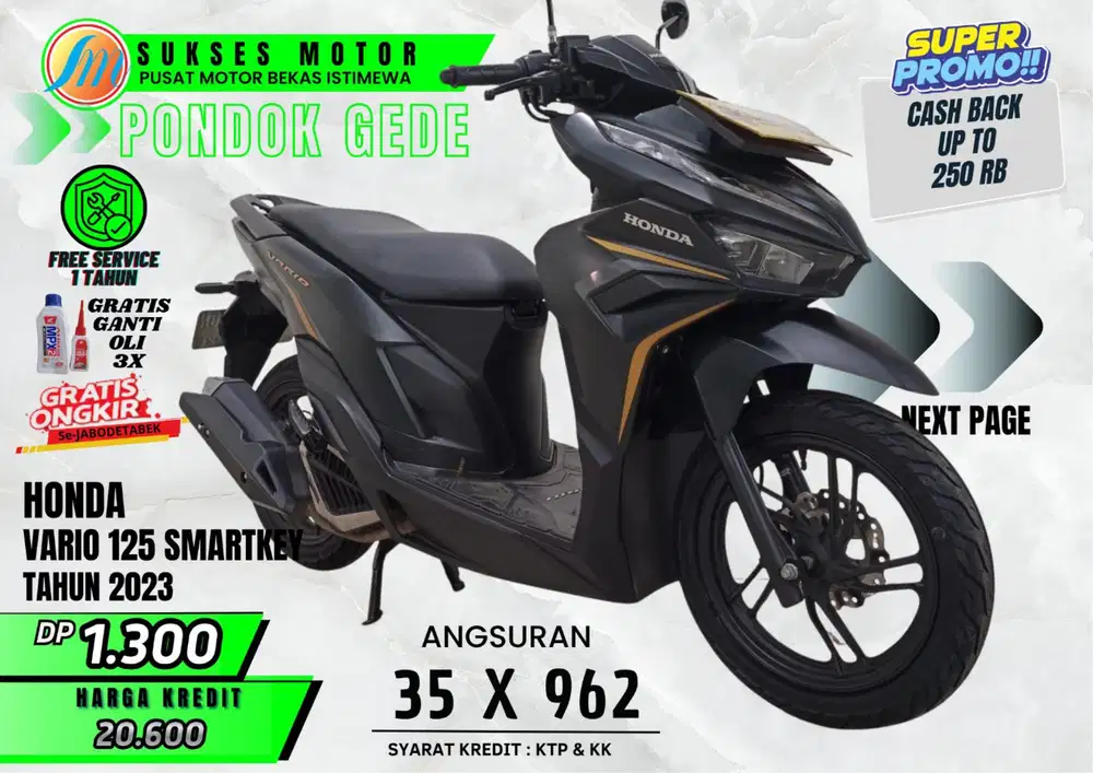 DP RINGAN PROSES KREDIT DI BANTU VARIO 125 SMARTKEY TH 2023 BURUANN WA