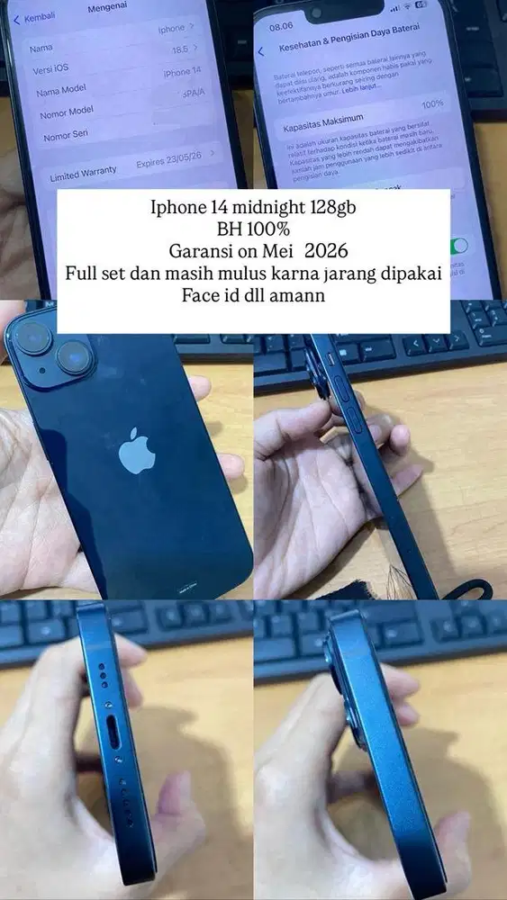 Iphone 14 midnight 128gb Ex ibox