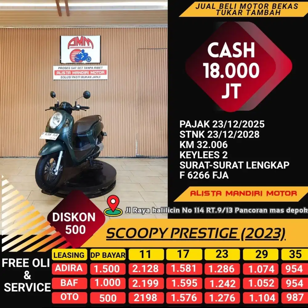 SCOOPY PRESTIGE 2023 PLAT BOGOR BISA KREDIT VIA KRDIVO SPAYLATER GOPAY