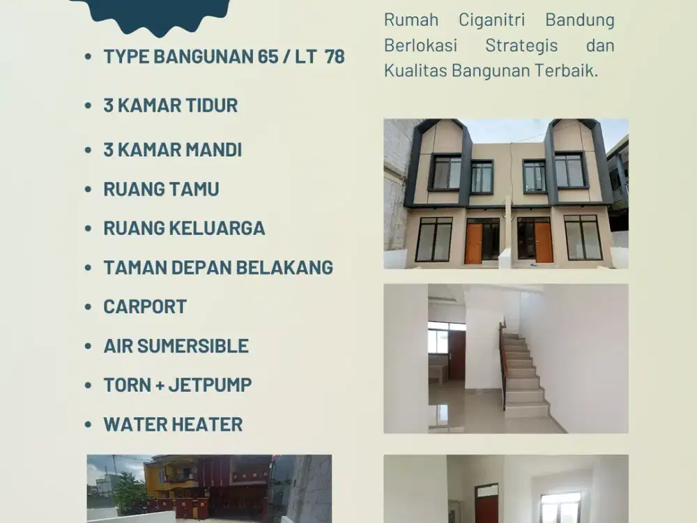 Rumah Cantik Ciganitri Buahbatu Siap Huni Ready SHM + IMB