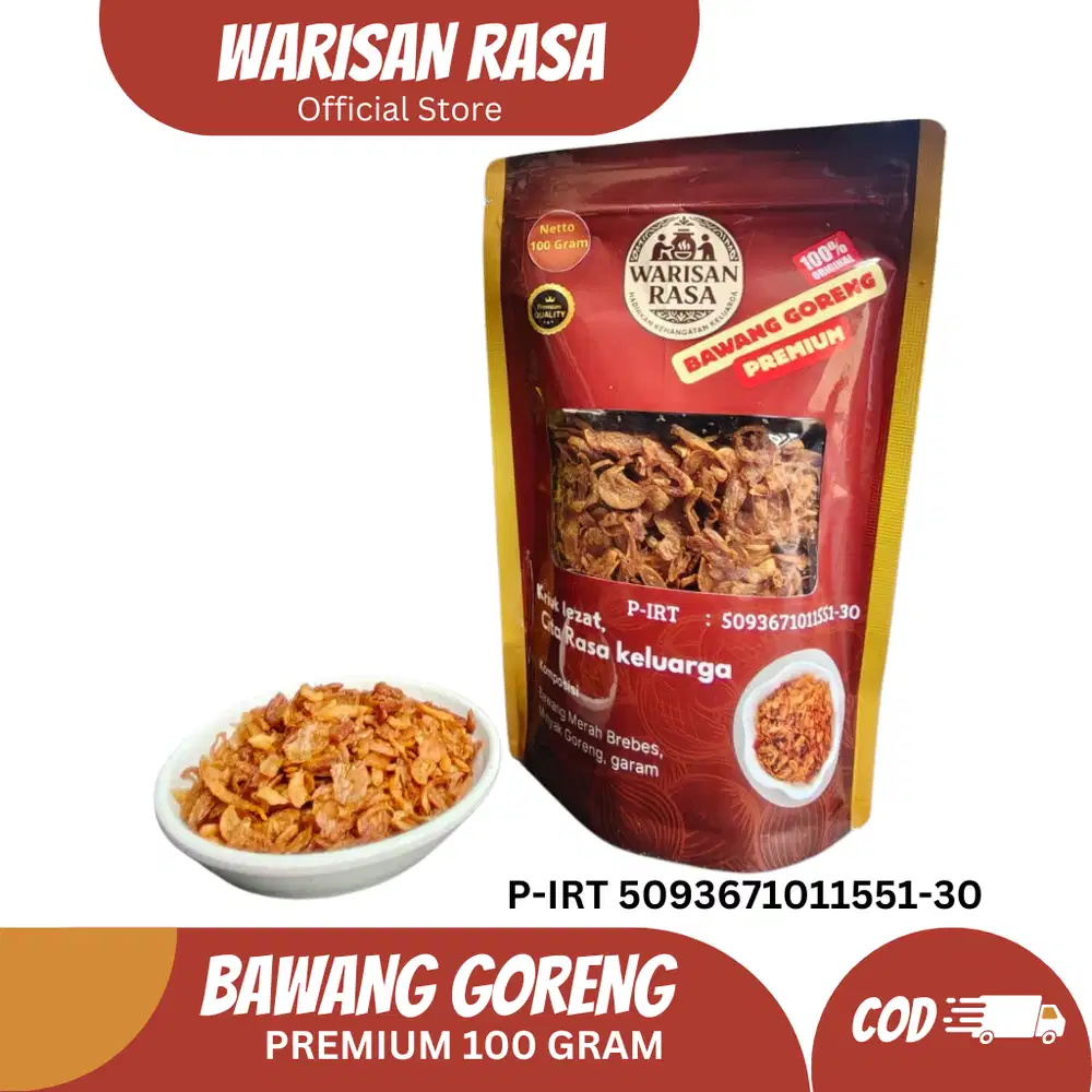 BAWANG GORENG MURNI 100gr ASLI Tanpa Tepung | Warisan Rasa Premium Kri