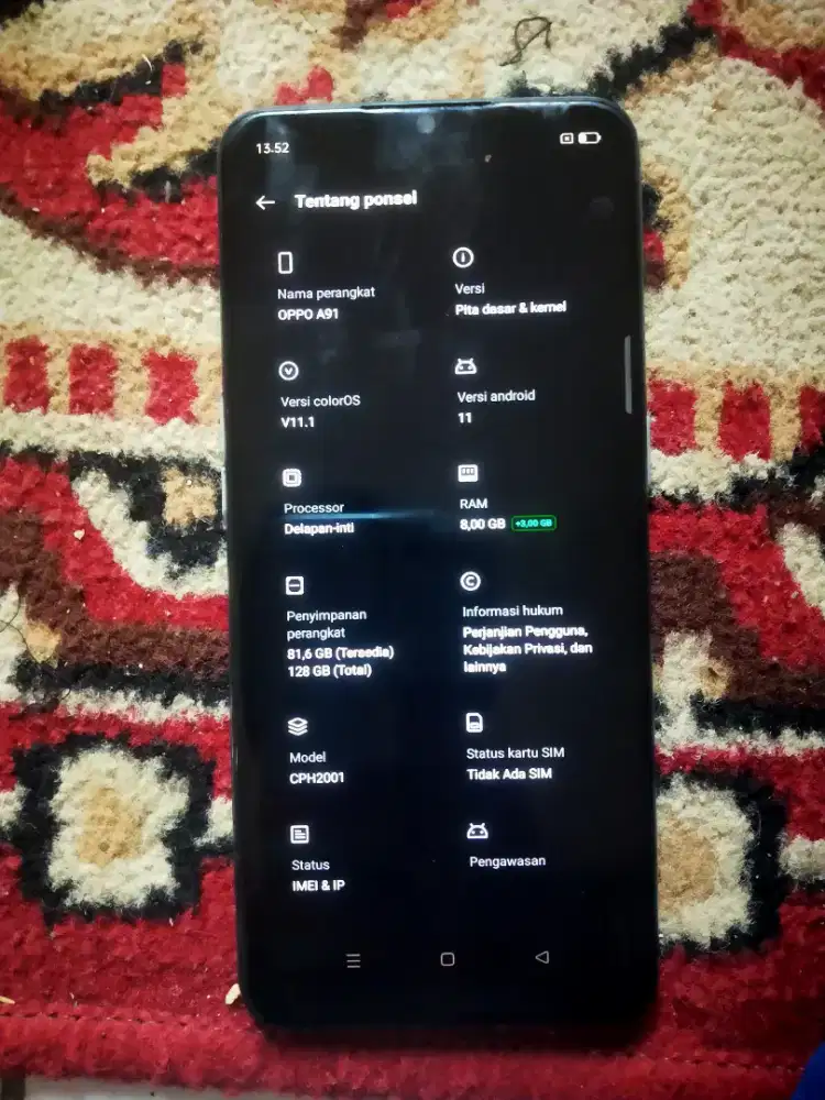 Oppo A91 Ram 8/128 GB