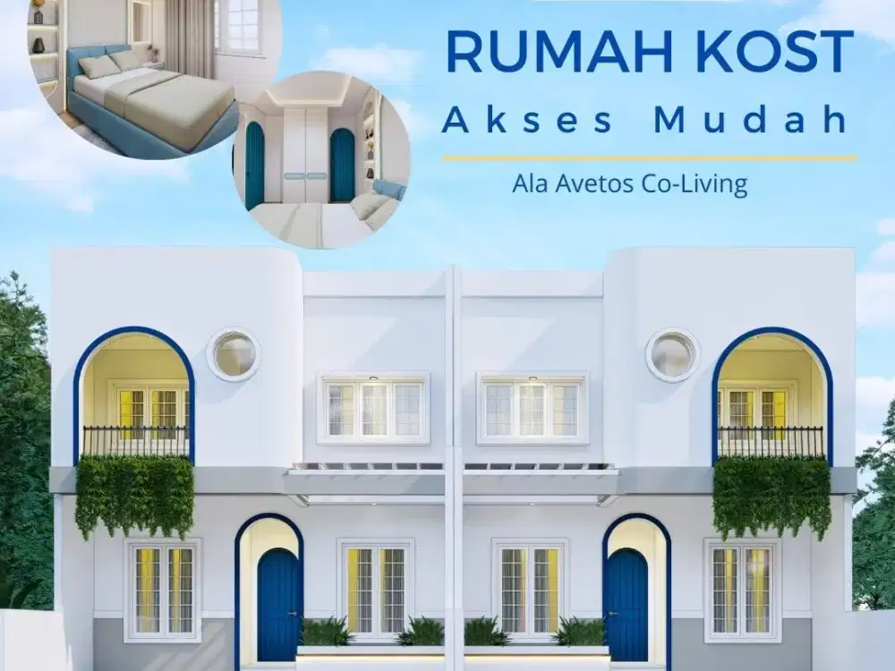 Dijual kost premium desain Santorini di Sleman Yogyakarta