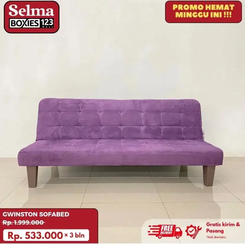 Gwinston sofabed purple