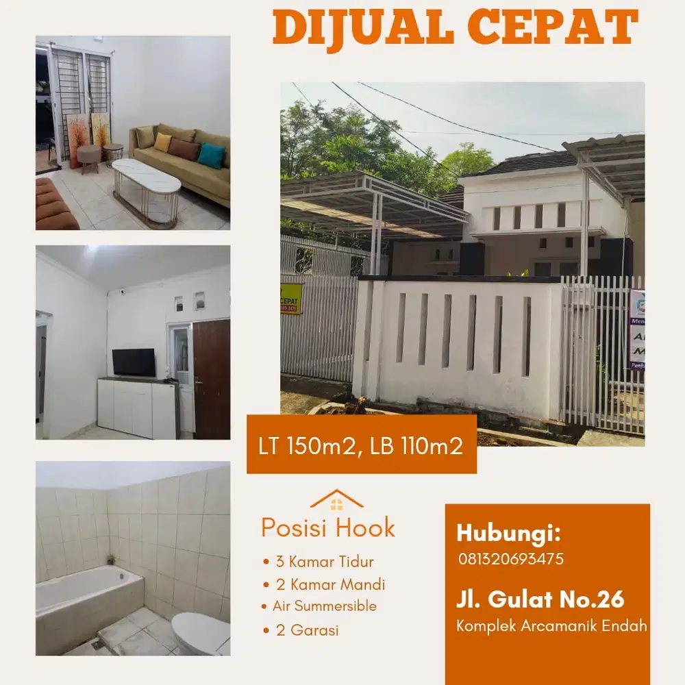 DIJUAL CEPAT RUMAH SHM TP KOTA BANDUNG LINGKUNGAN ENAK DEKAT SEKOLAH