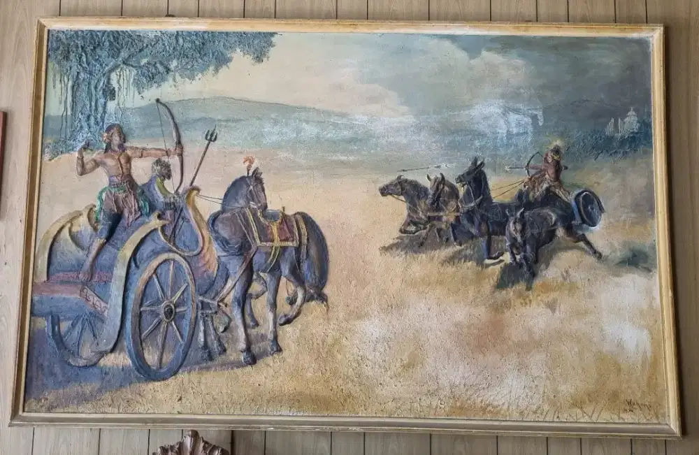 lukisan timbul pangeran berkuda