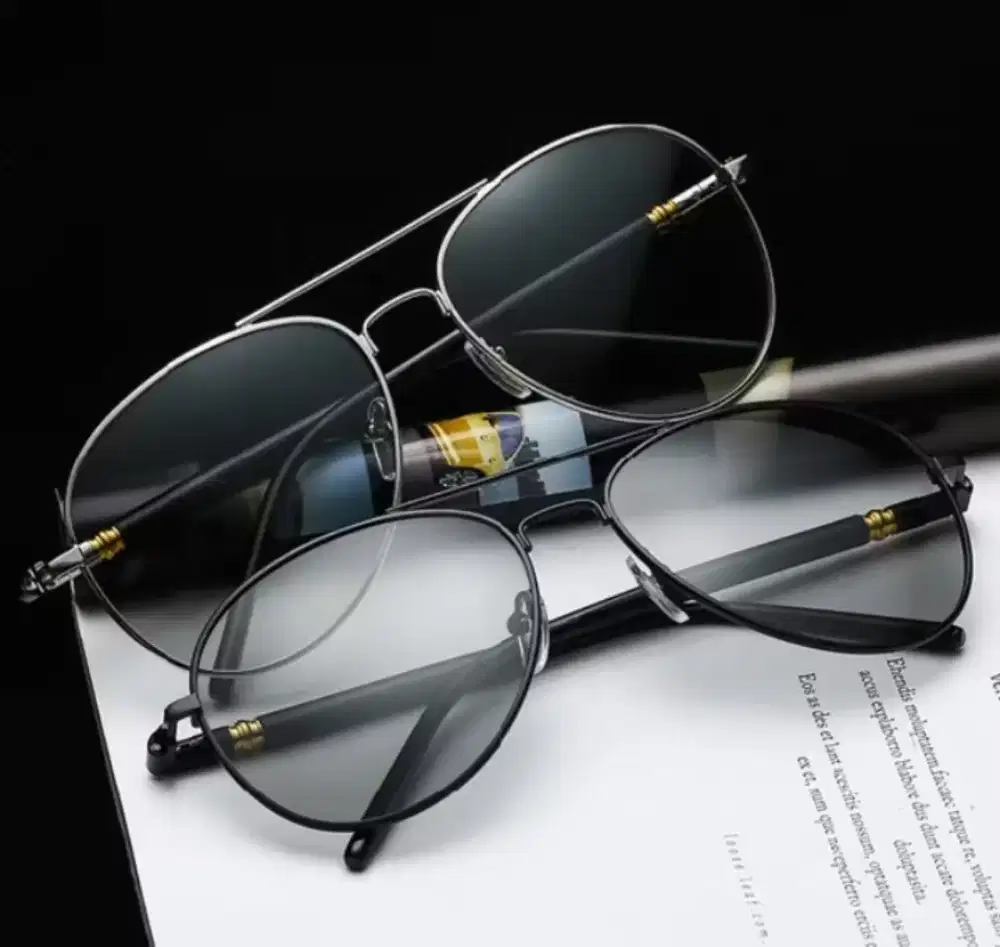 Kacamata Hitam Polarized Photochromic Aviator Anti Silau