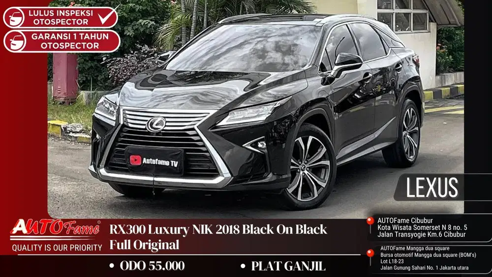 Lexus RX300 Luxury NIK 2018 Black On Black