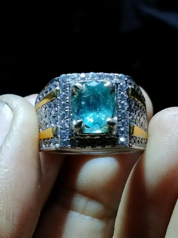 Natural Emerald oval mixed 1,25crt cut ring perak BIG Lab